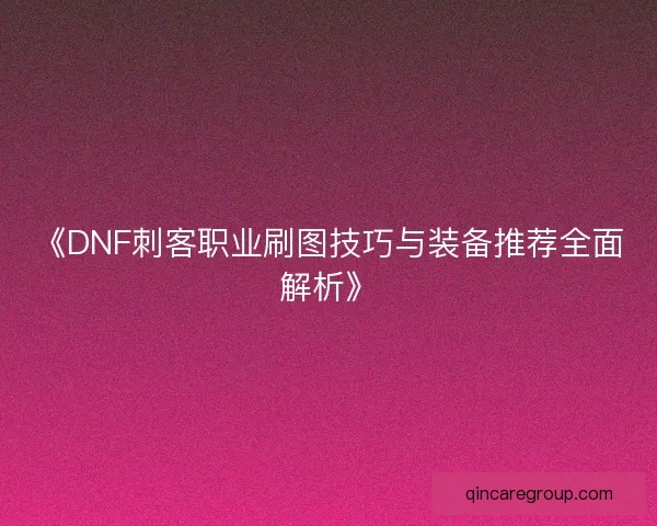 《DNF刺客职业刷图技巧与装备推荐全面解析》