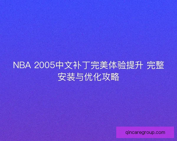 NBA 2005中文补丁完美体验提升 完整安装与优化攻略