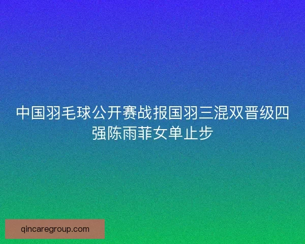中国羽毛球公开赛战报国羽三混双晋级四强陈雨菲女单止步 中国羽毛球公开赛战报国羽三混双晋级四强陈雨菲女单止步