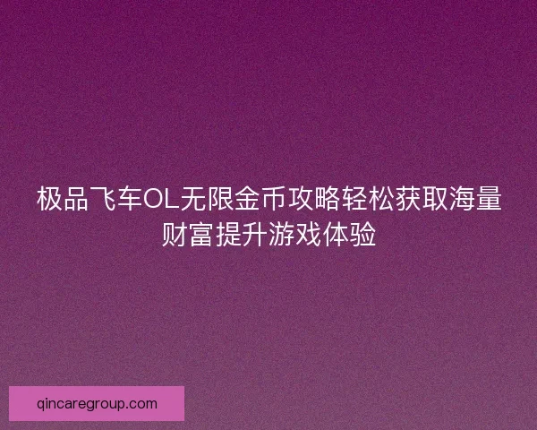 极品飞车OL无限金币攻略轻松获取海量财富提升游戏体验