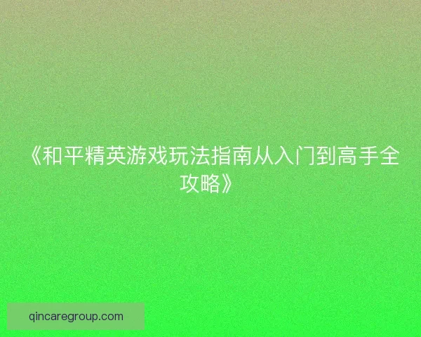《和平精英游戏玩法指南从入门到高手全攻略》